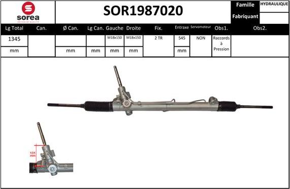 EAI SOR1987020 - Рулевой механизм, рейка autosila-amz.com