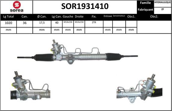 EAI SOR1931410 - Рулевой механизм, рейка autosila-amz.com