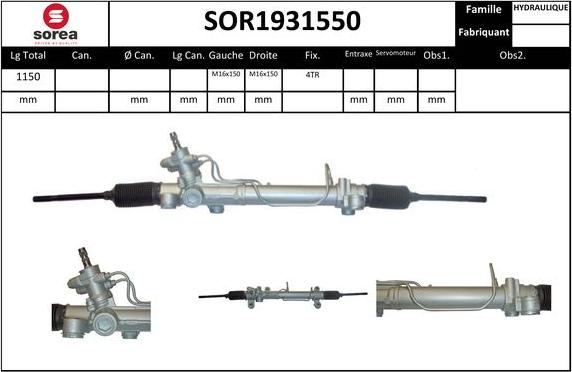 EAI SOR1931550 - Рулевой механизм, рейка autosila-amz.com