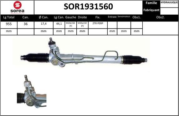 EAI SOR1931560 - Рулевой механизм, рейка autosila-amz.com