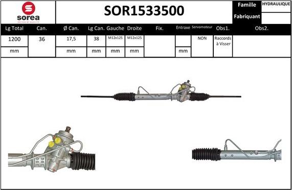 EAI SOR1533500 - Рулевой механизм, рейка autosila-amz.com