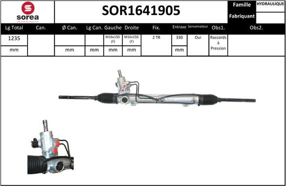 EAI SOR1641905 - Рулевой механизм, рейка autosila-amz.com