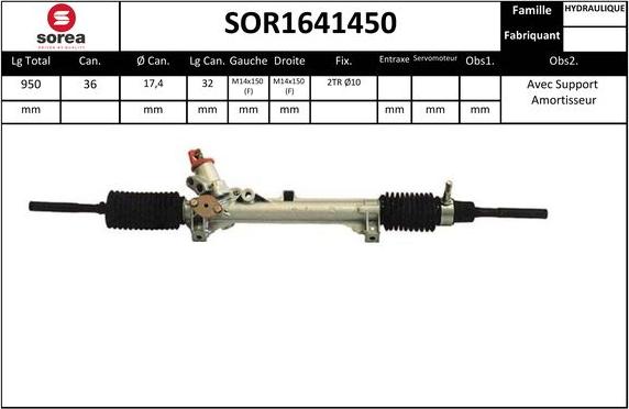 EAI SOR1641450 - Рулевой механизм, рейка autosila-amz.com