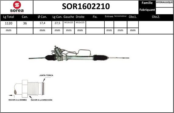 EAI SOR1602210 - Рулевой механизм, рейка autosila-amz.com