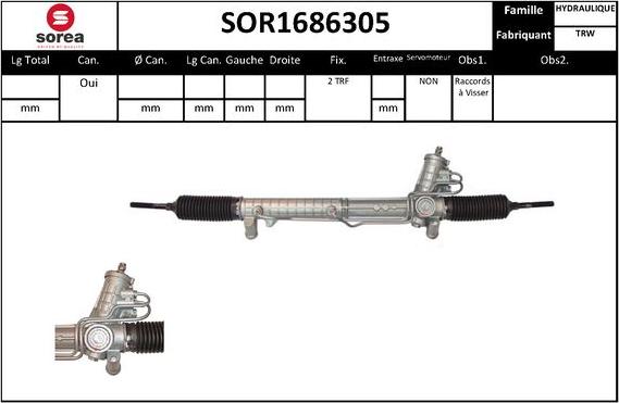 EAI SOR1686305 - Рулевой механизм, рейка autosila-amz.com