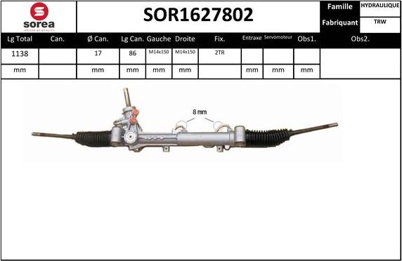 EAI SOR1627802 - Рулевой механизм, рейка autosila-amz.com