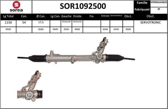 EAI SOR1092500 - Рулевой механизм, рейка autosila-amz.com