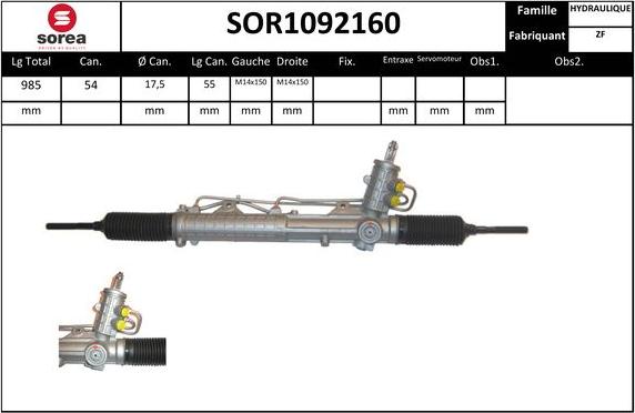 EAI SOR1092160 - Рулевой механизм, рейка autosila-amz.com