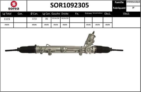 EAI SOR1092305 - Рулевой механизм, рейка autosila-amz.com