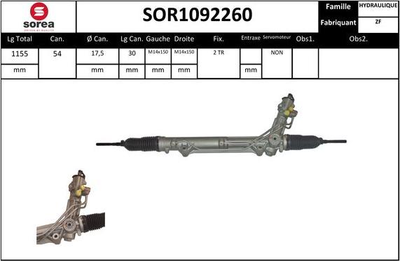 EAI SOR1092260 - Рулевой механизм, рейка autosila-amz.com