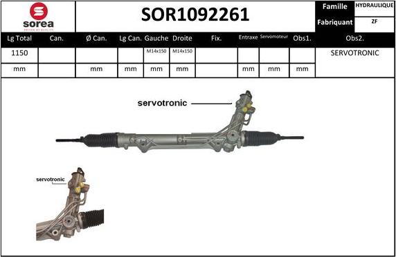 EAI SOR1092261 - Рулевой механизм, рейка autosila-amz.com
