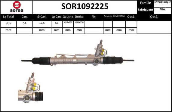 EAI SOR1092225 - Рулевой механизм, рейка autosila-amz.com