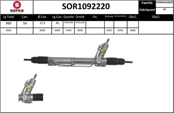EAI SOR1092220 - Рулевой механизм, рейка autosila-amz.com