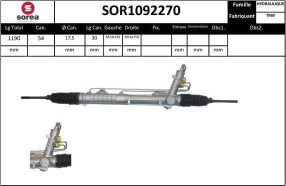 EAI SOR1092270 - Рулевой механизм, рейка autosila-amz.com