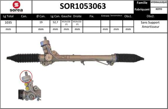 EAI SOR1053063 - Рулевой механизм, рейка autosila-amz.com