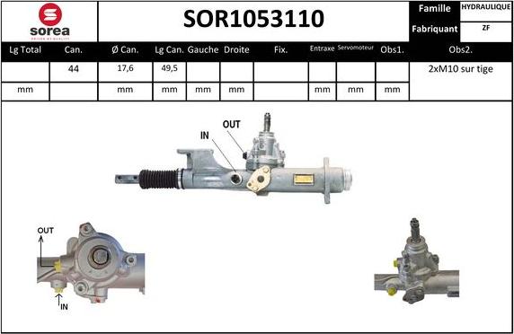 EAI SOR1053110 - Рулевой механизм, рейка autosila-amz.com