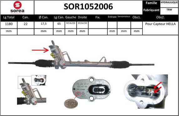 EAI SOR1052006 - Рулевой механизм, рейка autosila-amz.com