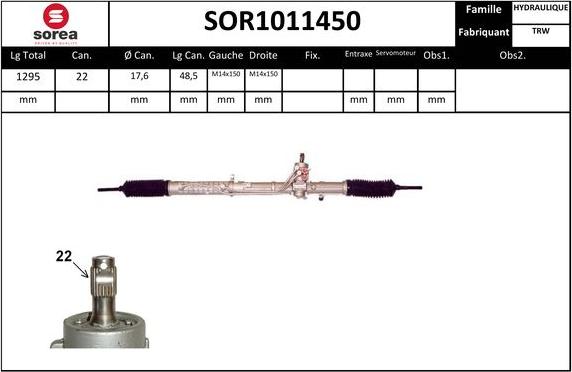 EAI SOR1011450 - Рулевой механизм, рейка autosila-amz.com