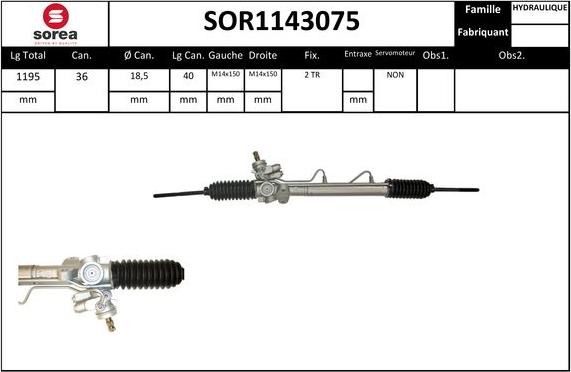 EAI SOR1143075 - Рулевой механизм, рейка autosila-amz.com