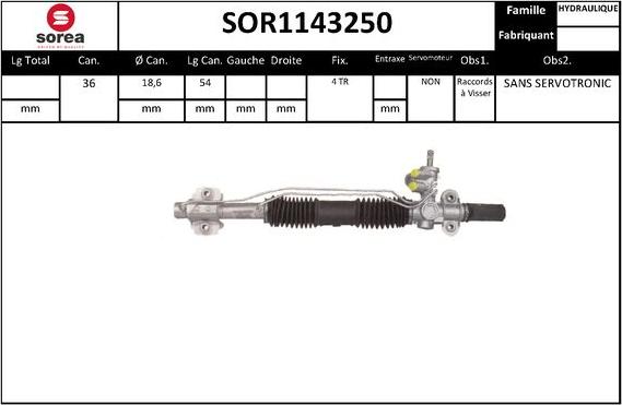 EAI SOR1143250 - Рулевой механизм, рейка autosila-amz.com