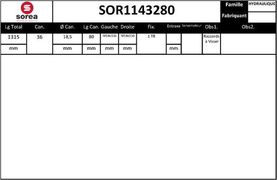 EAI SOR1143280 - Рулевой механизм, рейка autosila-amz.com