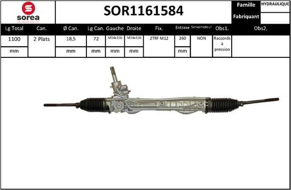 EAI SOR1161584 - Рулевой механизм, рейка autosila-amz.com