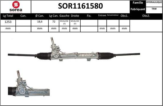 EAI SOR1161580 - Рулевой механизм, рейка autosila-amz.com