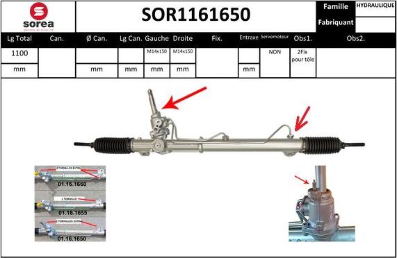 EAI SOR1161650 - Рулевой механизм, рейка autosila-amz.com