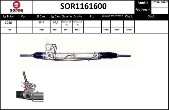 EAI SOR1161600 - Рулевой механизм, рейка autosila-amz.com