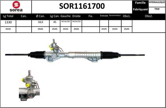 EAI SOR1161700 - Рулевой механизм, рейка autosila-amz.com