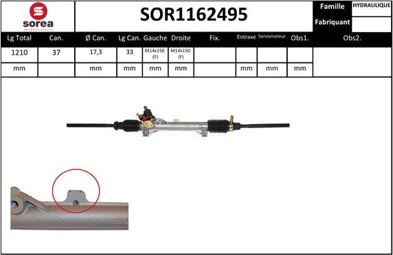 EAI SOR1162495 - Рулевой механизм, рейка autosila-amz.com