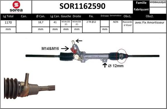 EAI SOR1162590 - Рулевой механизм, рейка autosila-amz.com