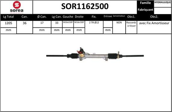 EAI SOR1162500 - Рулевой механизм, рейка autosila-amz.com