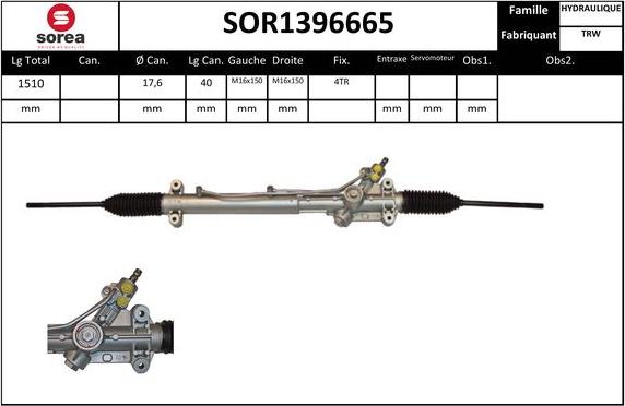 EAI SOR1396665 - Рулевой механизм, рейка autosila-amz.com