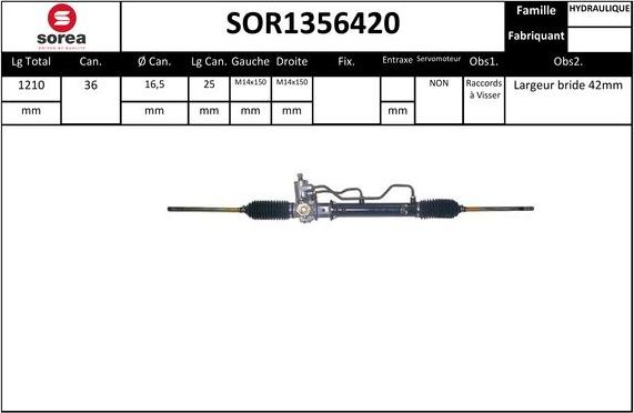 EAI SOR1356420 - Рулевой механизм, рейка autosila-amz.com