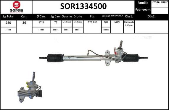EAI SOR1334500 - Рулевой механизм, рейка autosila-amz.com