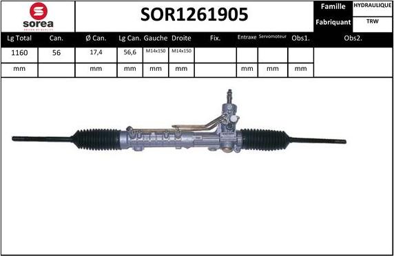 EAI SOR1261905 - Рулевой механизм, рейка autosila-amz.com