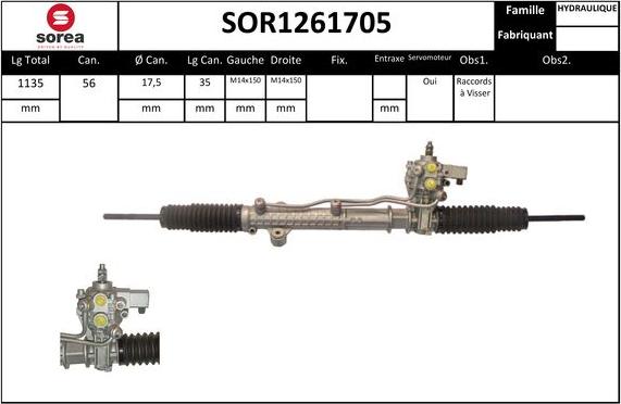 EAI SOR1261705 - Рулевой механизм, рейка autosila-amz.com