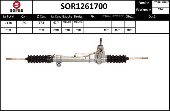 EAI SOR1261700 - Рулевой механизм, рейка autosila-amz.com