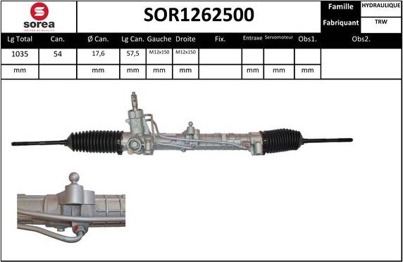EAI SOR1262500 - Рулевой механизм, рейка autosila-amz.com