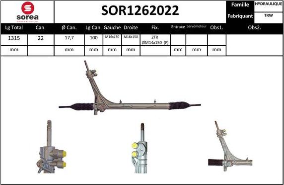 EAI SOR1262022 - Рулевой механизм, рейка autosila-amz.com