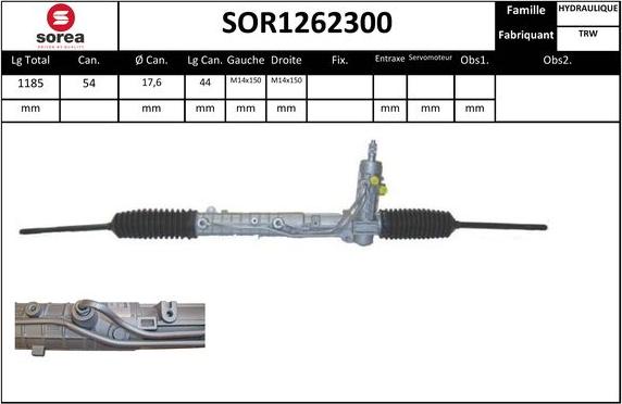 EAI SOR1262300 - Рулевой механизм, рейка autosila-amz.com
