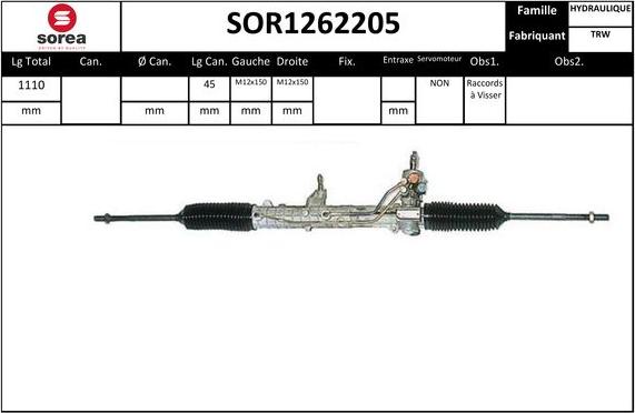 EAI SOR1262205 - Рулевой механизм, рейка autosila-amz.com