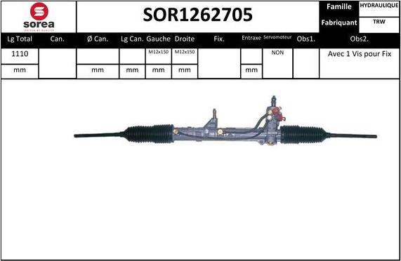 EAI SOR1262705 - Рулевой механизм, рейка autosila-amz.com