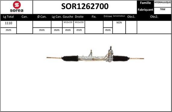 EAI SOR1262700 - Рулевой механизм, рейка autosila-amz.com