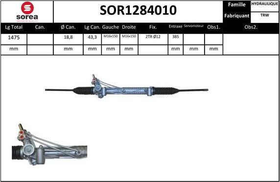 EAI SOR1284010 - Рулевой механизм, рейка autosila-amz.com