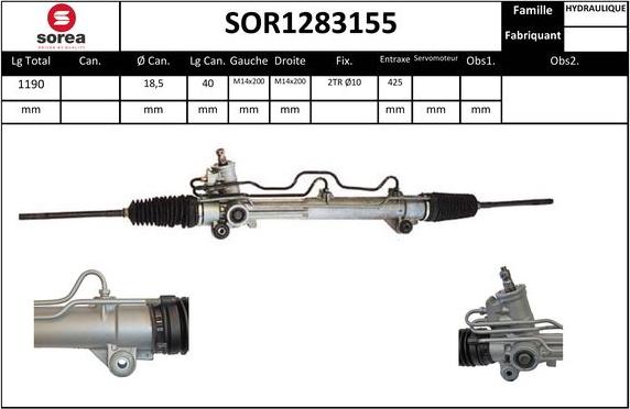 EAI SOR1283155 - Рулевой механизм, рейка autosila-amz.com