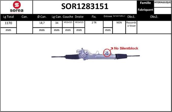 EAI SOR1283151 - Рулевой механизм, рейка autosila-amz.com