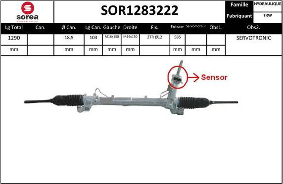 EAI SOR1283222 - Рулевой механизм, рейка autosila-amz.com