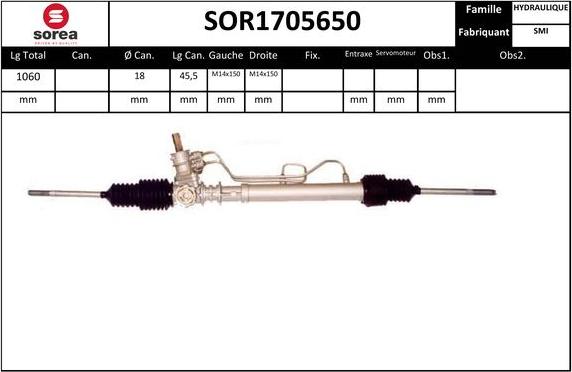 EAI SOR1705650 - Рулевой механизм, рейка autosila-amz.com